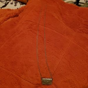 Silvertone 19" necklace with envelope